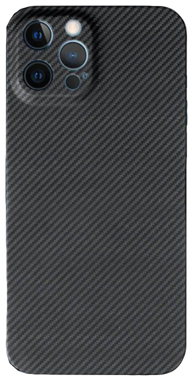 Карбоновый чехол-накладка-бампер MyPads из тончайшего углеводородного волокна для iPhone 12 Pro Max (6.7) с отделкой кевлар черная матовая