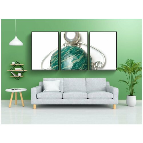 фото Набор модулных постеров для интерьера "камень, кулон, богиня" 60x90 см. в тубусе, без рамки lotsprints