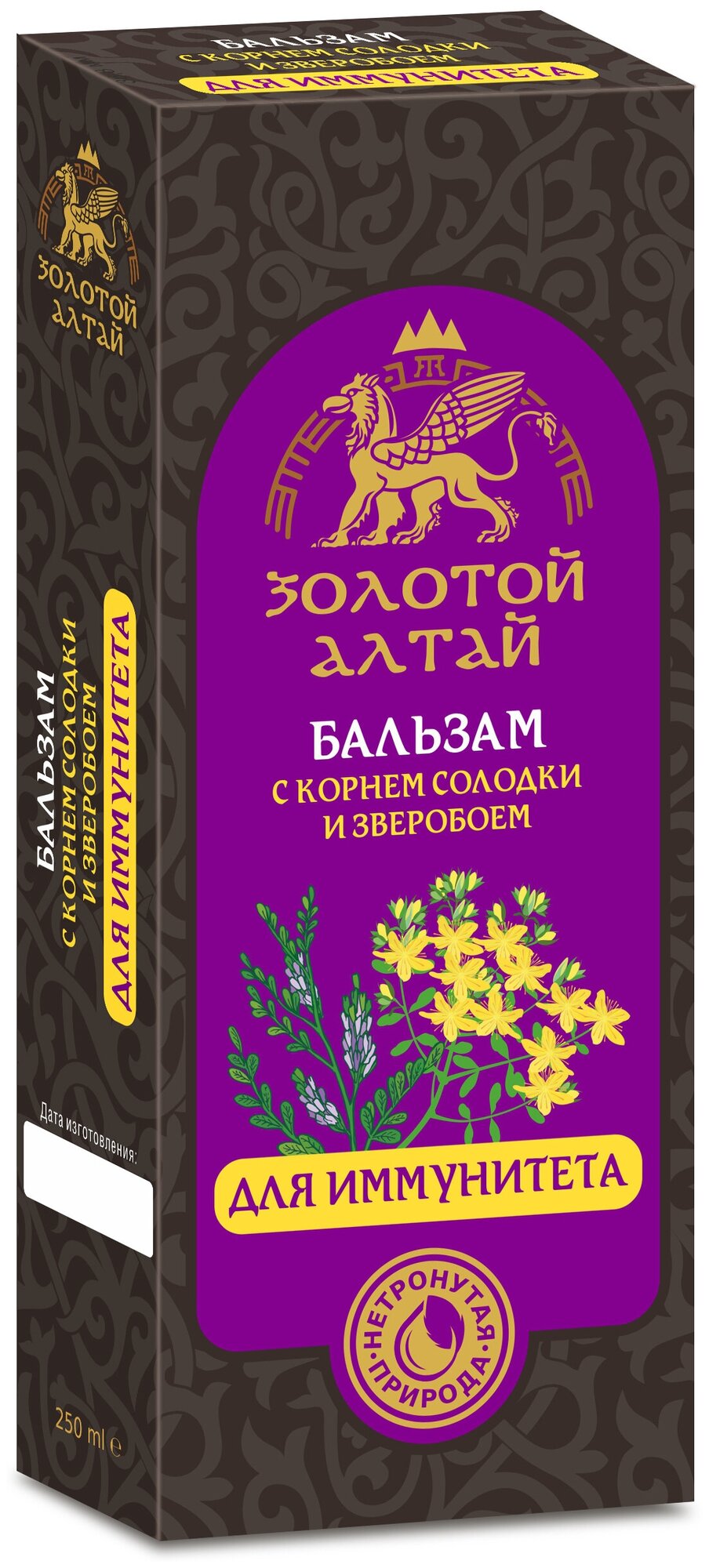 Бальзам Золотой Алтай б/алког Для иммунитета солодка/зверобой 250 мл x1