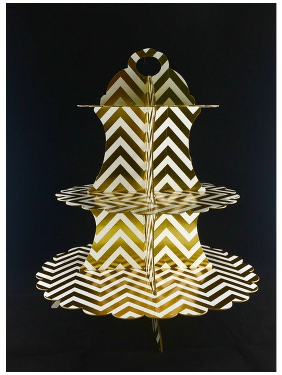 Стойка для десертов Сфера "ЗигЗаг", 3 уровня, для праздничной сервировки — фото 1