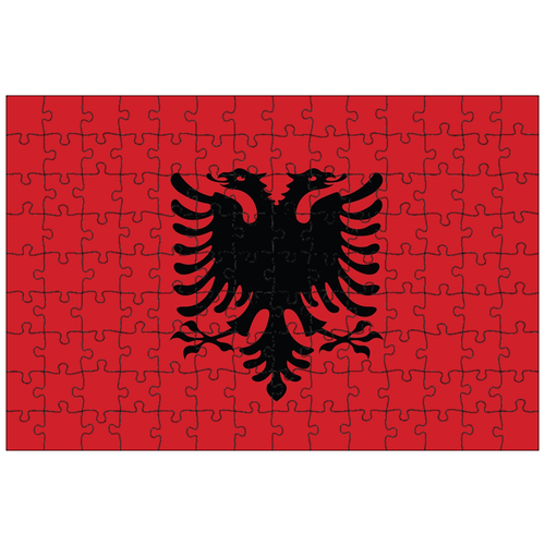 фото Магнитный пазл 27x18см."албания, флаги, знамя" на холодильник lotsprints