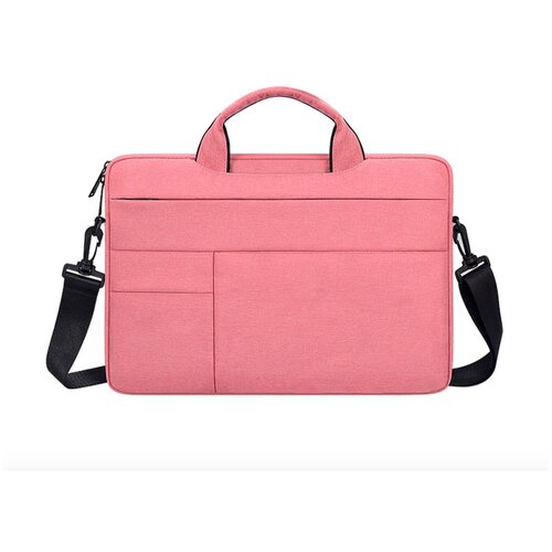 фото Сумка mypads st02s из качественной импортной нейлоновой непромокаемой ткани для ноутбука macbook pro air xiaomi lenovo hp asus 14.0 / 14.1 / 15 / 15.4 дюйма с многочисленными маленькими внешними отделениями на молниях женская розового цвета