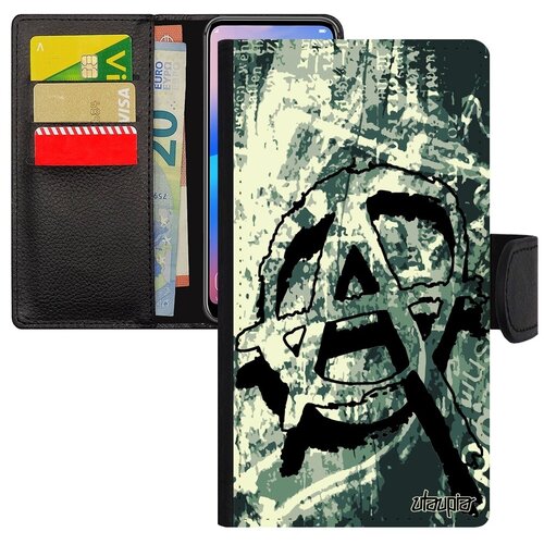 фото Яркий чехол книжка на телефон // samsung galaxy a5 2017 // "анархия" анархизм знак, utaupia, серый