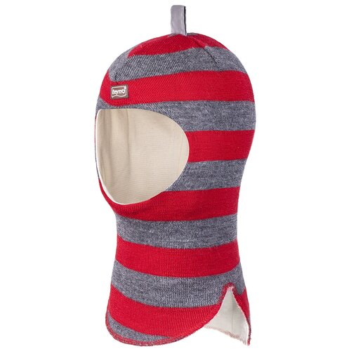 фото Шапка-шлем teyno зимняя, шерсть, хлопок, подкладка, размер 2, серый, красный