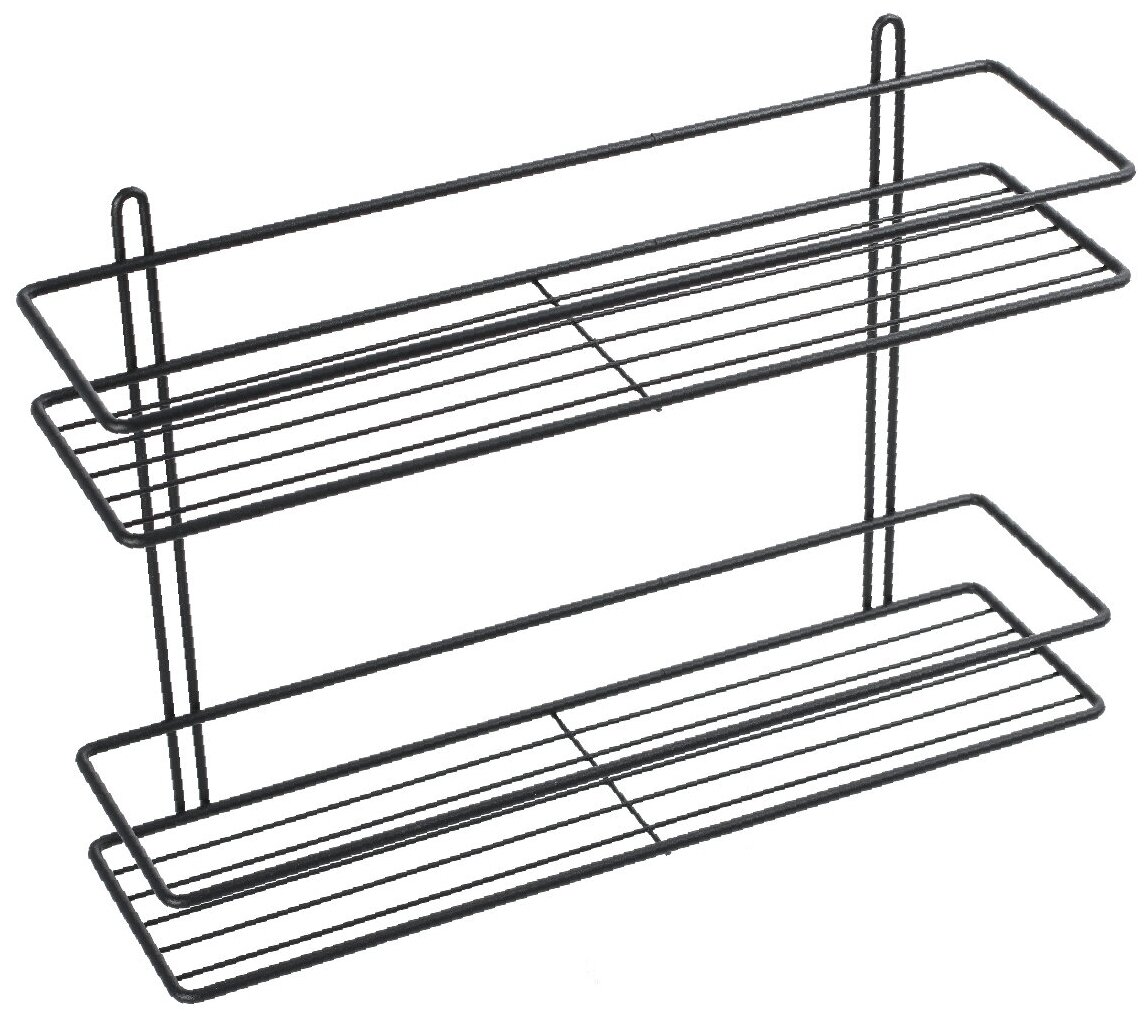 Полка для ванной Fixsen FX-730B-2 двухэтажная прямая, черная
