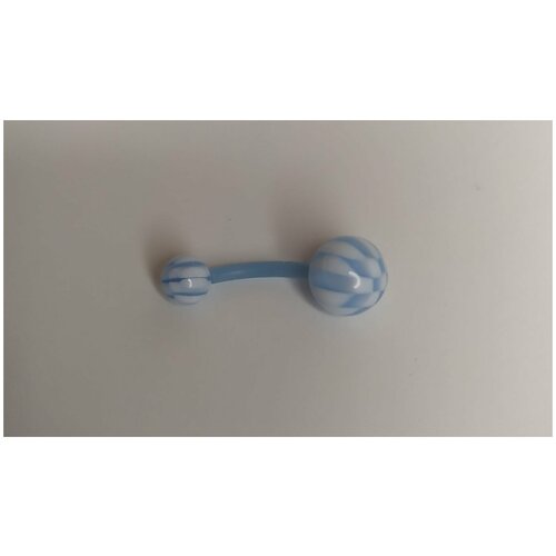 Банан для пирсинга пупка голубой, акрил