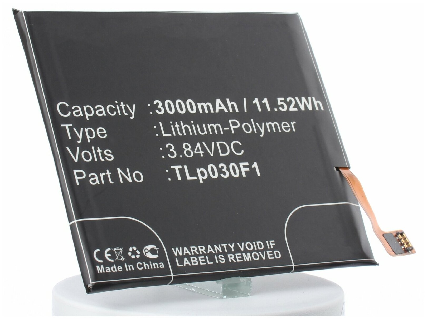 Аккумулятор iBatt iB-B1-M1241 3000mAh для Alcatel Blackberry Vodafone TLp030F1 TLp030F2