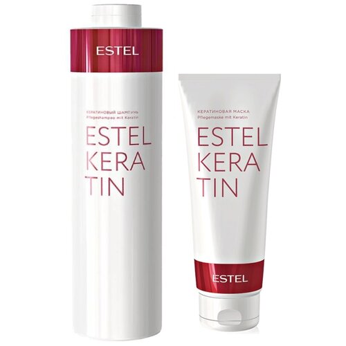 ESTEL Набор Keratin white профессиональный шампунь 250 мл для волос уход рост восстановление