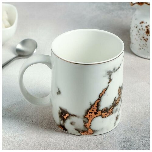 Кружка «Марбл» 350 мл цвет белый 12×8×9 7 см