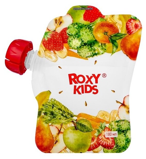 Многоразовые пакеты для хранения детского питания 5 шт с ложкой-накруткой ROXY-KIDS