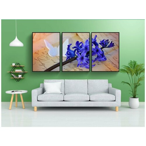 фото Набор модулных постеров для интерьера "гиацинт, цветок, цвести" 60x90 см. в тубусе, без рамки lotsprints