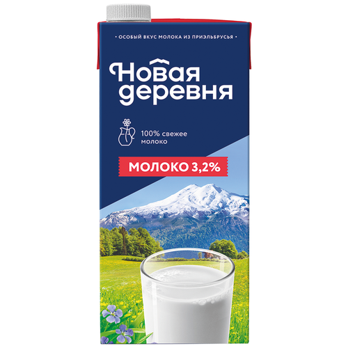 Молоко Новая деревня ультрапастеризованное 3.2%, 1 шт. по 1 л