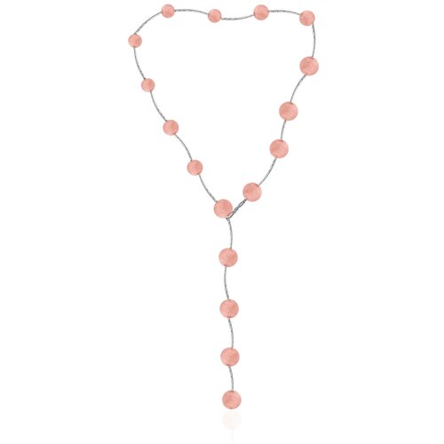Колье L'attrice, розовый кварц, длина 60 см, розовый
