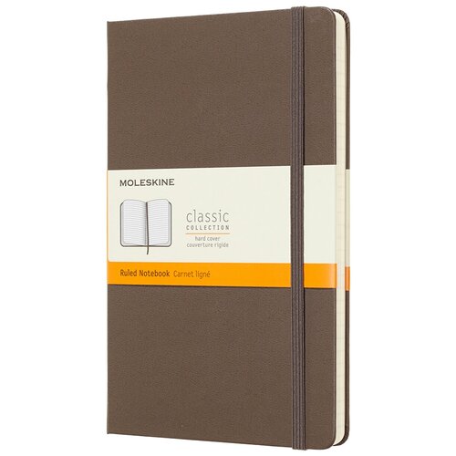 Блокнот Moleskine CLASSIC QP060P14 Large, 130х210 мм, 240 страниц, линейка, твердая обложка, коричневый