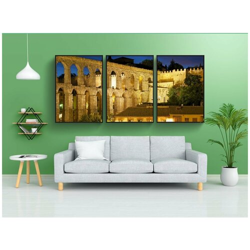 фото Набор модулных постеров для интерьера "сеговия, испания, здания" 60x90 см. в тубусе, без рамки lotsprints