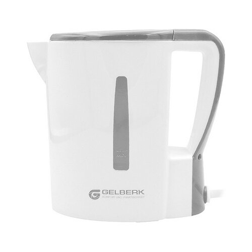 Чайник Gelberk GL-465, белый/серый чайник gelberk gl 465 серый 500вт 0 5л пластик