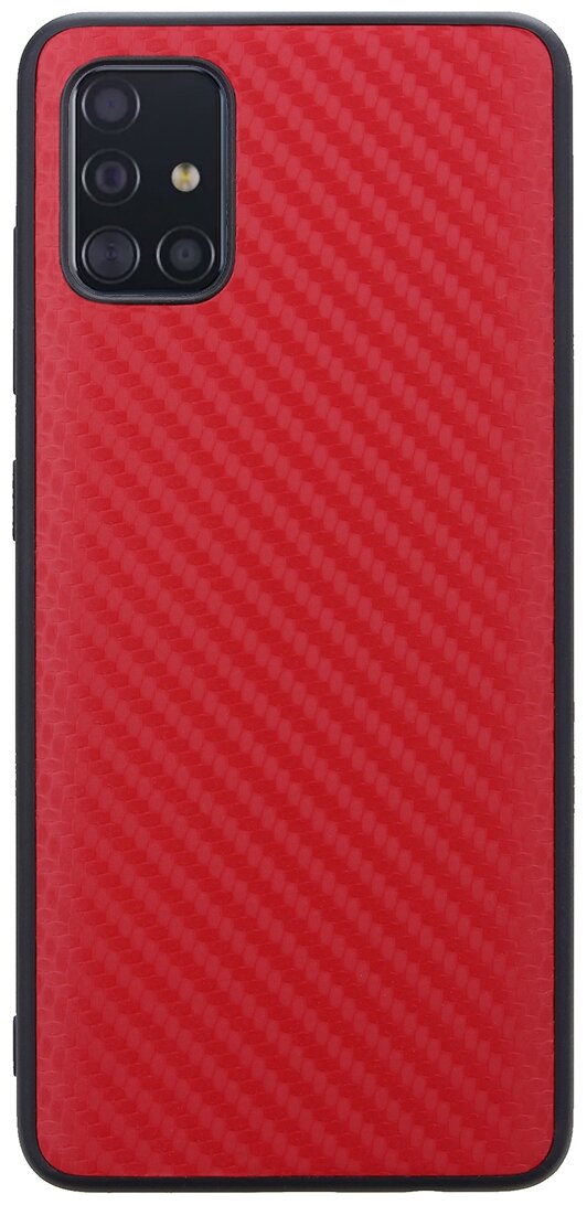 Чехол накладка G-Case Carbon для Samsung Galaxy A51 SM-A515F, красная