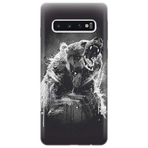 Ультратонкий силиконовый чехол-накладка для Samsung Galaxy S10 с принтом Разъяренный медведь ультратонкий силиконовый чехол накладка для samsung galaxy a3 с принтом разъяренный медведь