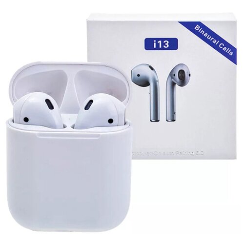 Беспроводные наушники Bluetooth i13-TWS белые 44600₽