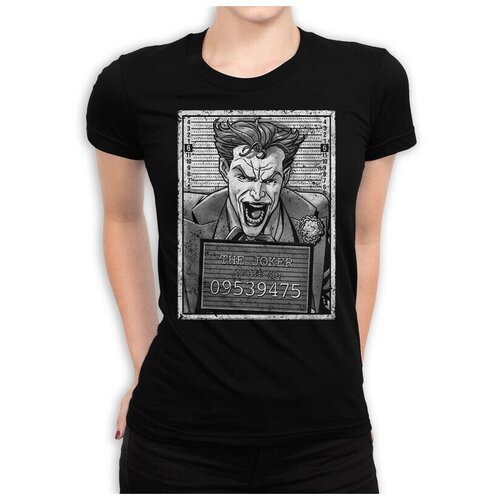 Футболка Design Heroes Злодей Джокер Женская Черная S