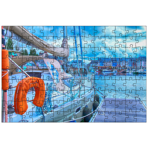 фото Магнитный пазл 27x18см."лодка, море, буи" на холодильник lotsprints