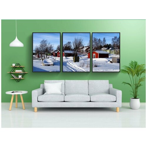 фото Набор модулных постеров для интерьера "келло, финляндия, рыбацкая деревня" 60x90 см. в тубусе, без рамки lotsprints