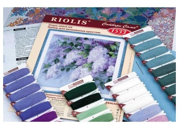 1533 Набор для вышивания Riolis 'Сирень после дождя', 45*45 см Риолис - фото №3