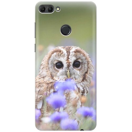 фото Gosso ультратонкий силиконовый чехол-накладка для huawei y9 (2018) с принтом "сова и васильки"
