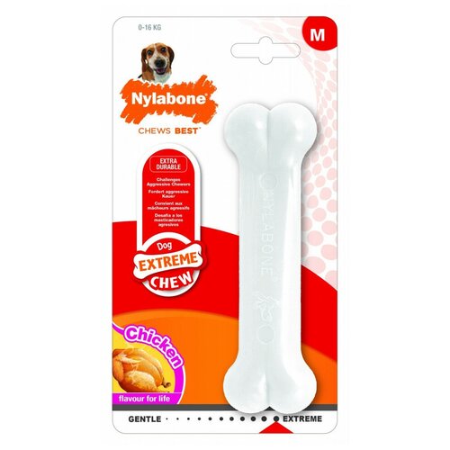 Nylabone косточка экстра-жесткая, аромат курицы, M 94 г