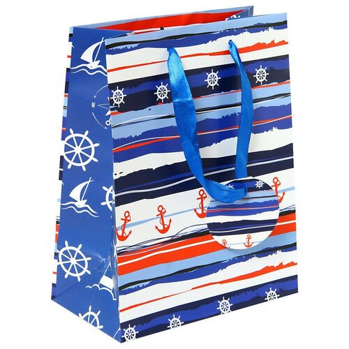 фото Пакет подарочный сумка бум. морская тематика 17.8x22.9x9.8см 55191 2 штуки pioneer