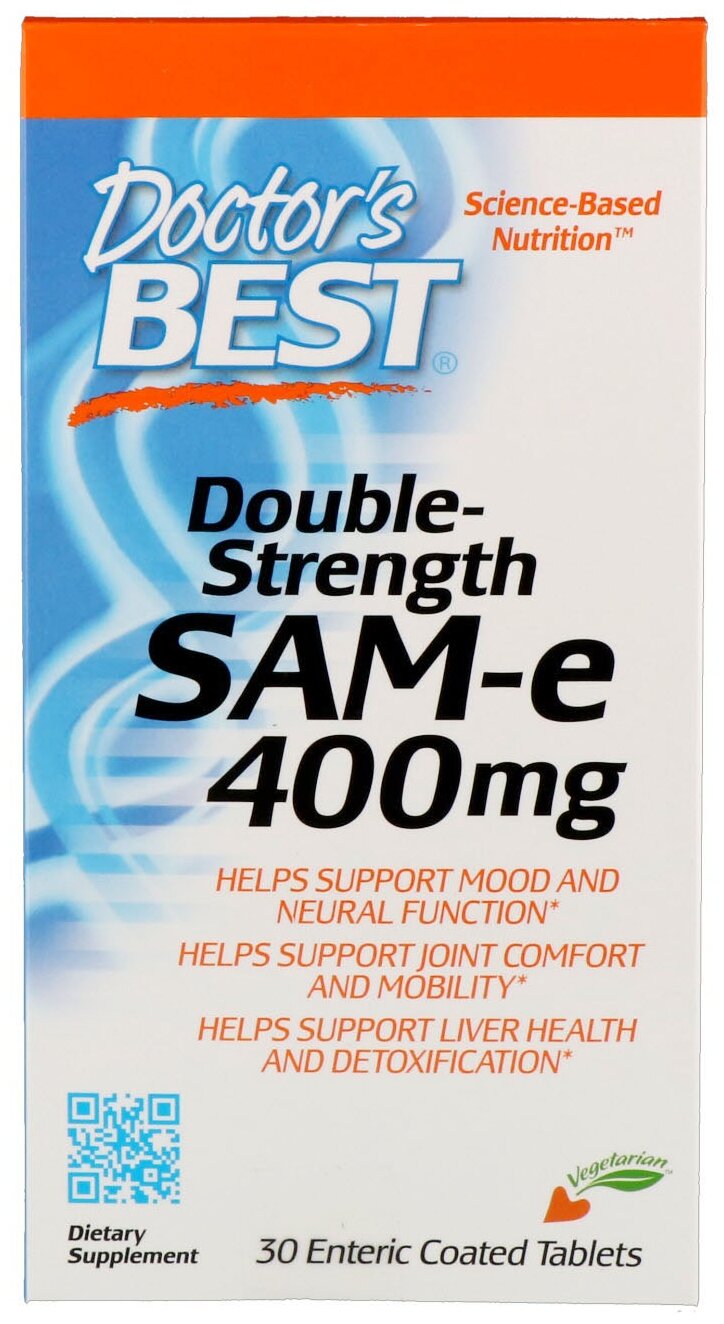 Таблетки Doctor's Best Double Strength SAM-e 400 мг