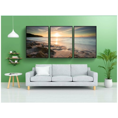 фото Набор модулных постеров для интерьера "заход солнца, задний план, небо" 60x90 см. в тубусе, без рамки lotsprints