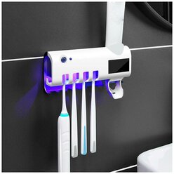 Держатель для зубных щеток с ультрафиолетом/Дозатор для зубной пасты механический/