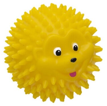 Tappi игрушка для собак "Мю", мяч - ежик, желтый, диаметр 8,3 см