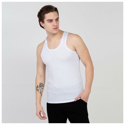 фото Майка мужская, цвет белый, размер 54 white cotton