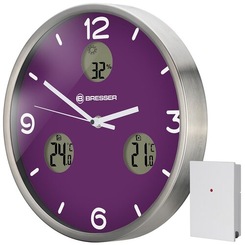 Метеостанция BRESSER MyTime io NX Thermo/Hygro, фиолетовый метеостанция bresser mytime travel alarm clock