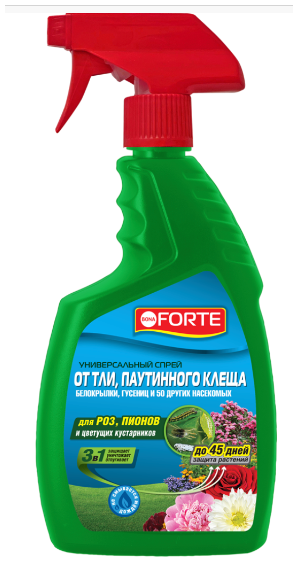Спрей от тли паутинного клеща и 50 других насекомых 750 мл средство защиты растений. Bona Forte
