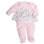 Berjuan Одежда для кукол Берхуан (Бержуан) (Vestido Newborn Arrullo Rosa) 45 см - Костюм розовый в горошек - изображение