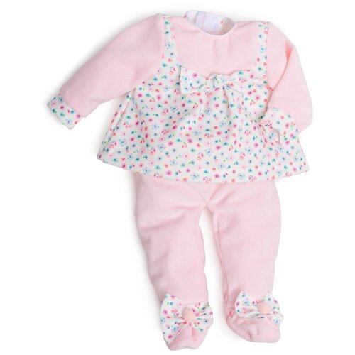 фото Berjuan одежда для кукол берхуан (бержуан) (vestido newborn arrullo rosa) 45 см - костюм розовый в горошек