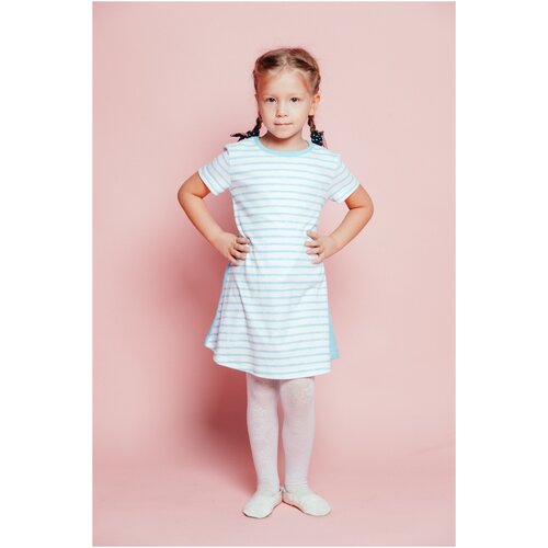 Платье DaEl kids, размер 110, голубой, белый