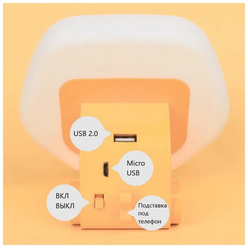 Беспроводной светильник-ночник силиконовый с USB зарядкой - фотография № 2