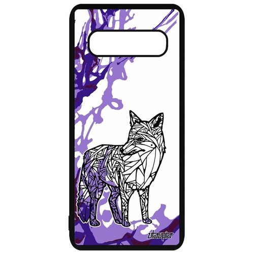 фото Противоударный чехол для мобильного // galaxy s10 plus // "лиса" дизайн fox, utaupia, фиолетовый