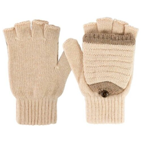 фото Перчатки-варежки с откидным верхом gsmin warm shelter (бежевый)