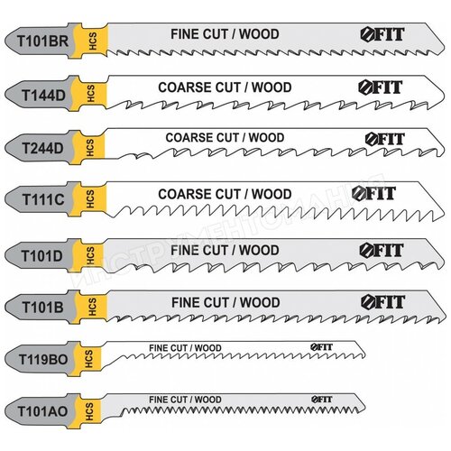 Набор полотен для электролобзика Fit, 10 шт набор полотен для электролобзика 10 шт t101d t111cx2 t101b t119bo t144dx2 t244d t101ao t101br
