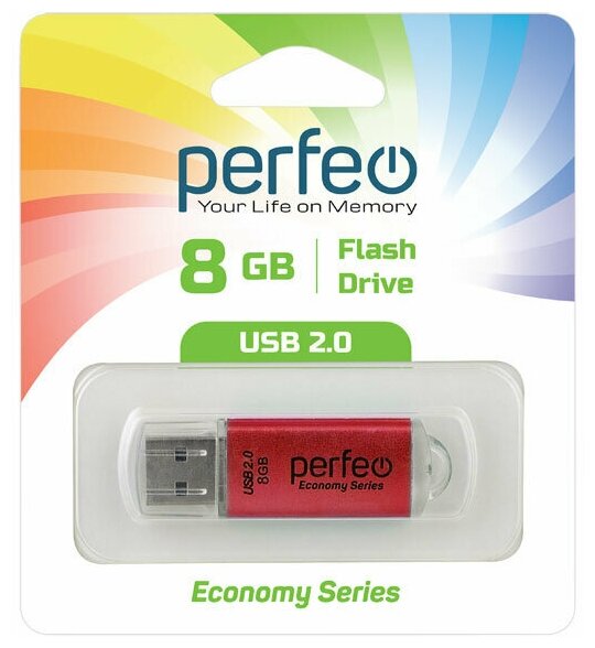 USB флешка Perfeo 8GB E01 Red ES