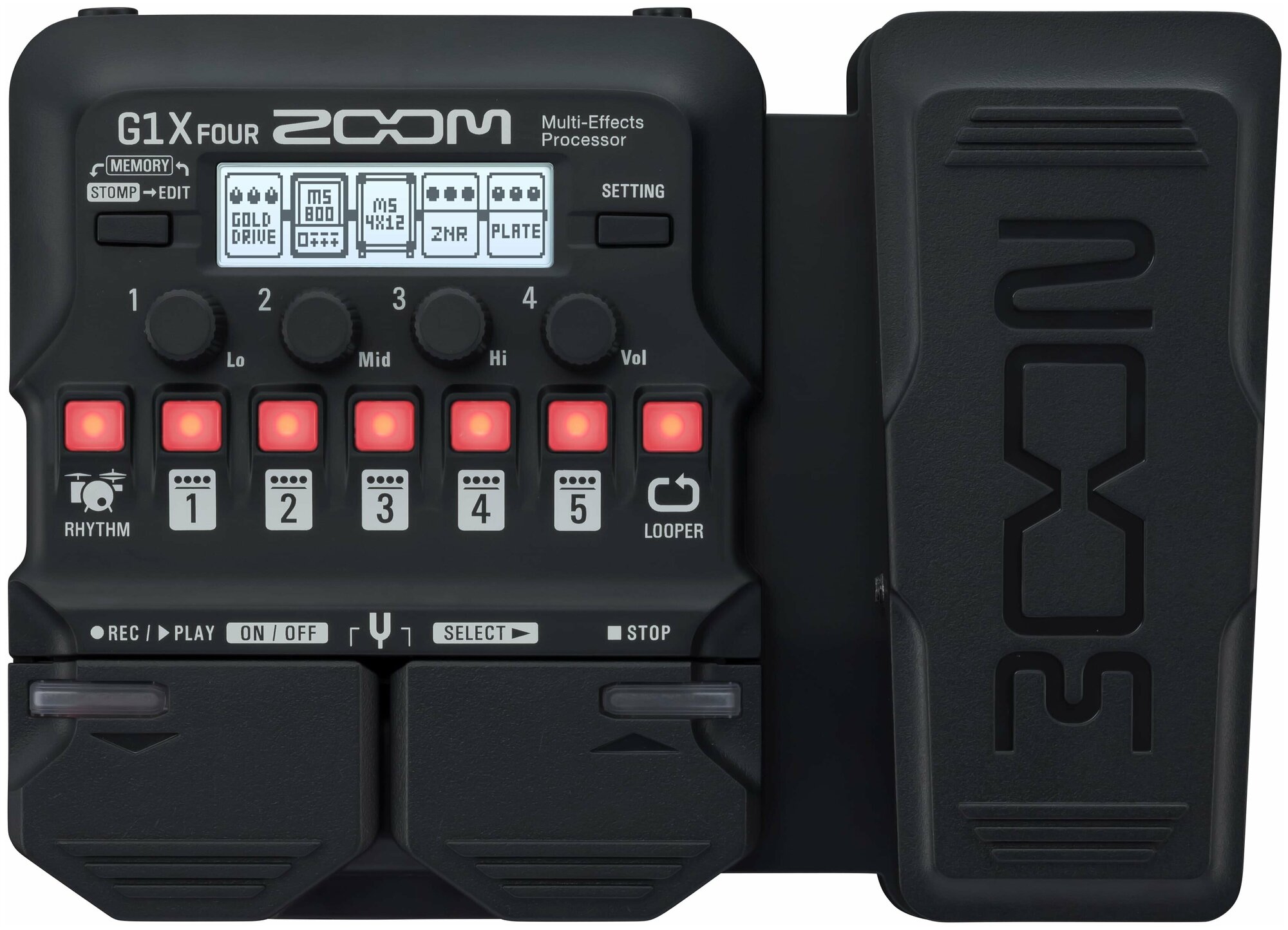 Zoom G1X FOUR гитарный процессор мультиэффектов с педалью экспрессии