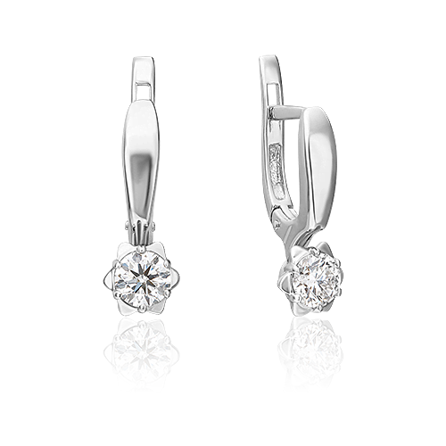 PLATINA jewelry Золотые серьги с бриллиантами 02-0591-00-101-1120-30