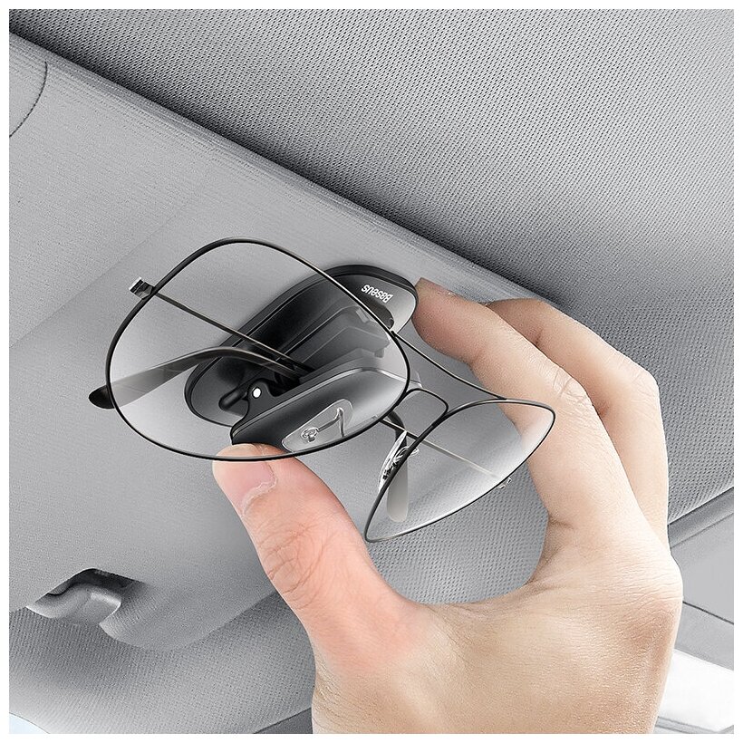 Зажим для очков Baseus Platinum Vehicle Eyewear Clip Paste Type - Черный (ACYJN-A01)