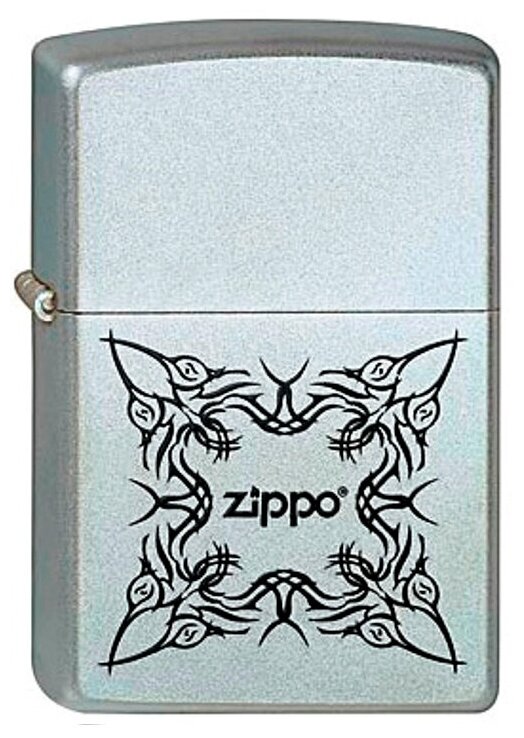 Зажигалка Zippo 205 бензиновая Tattoo Design Satin Chrome - фотография № 4