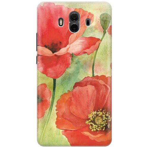 фото Re:pa накладка transparent для huawei mate 10 с принтом "алые маки"